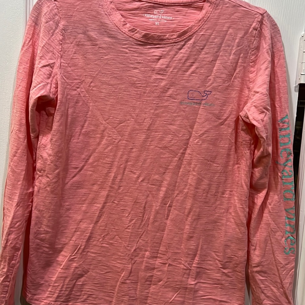 Crewneck, womans xs, coral long sleeve top